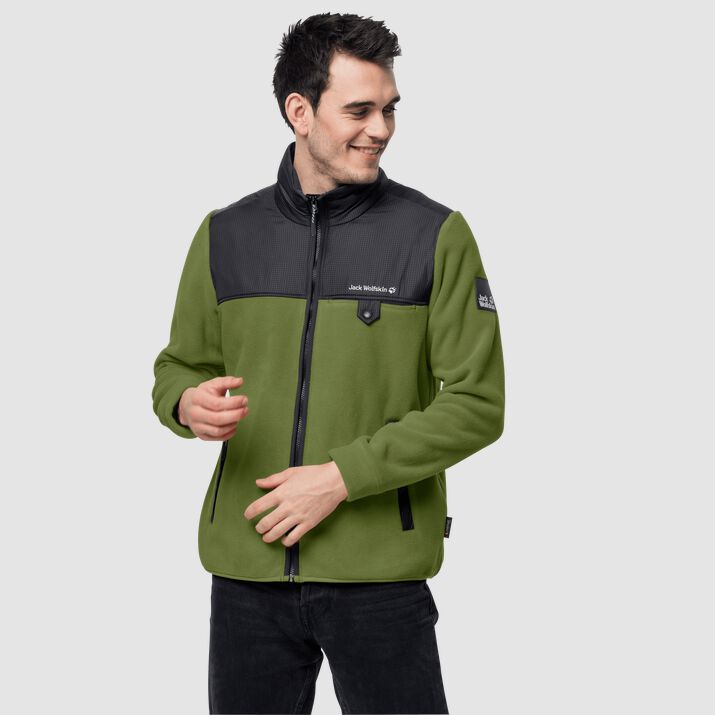 Jack Wolfskin Mens Dna Grizzly Fleece Jacket Green 385794CTX